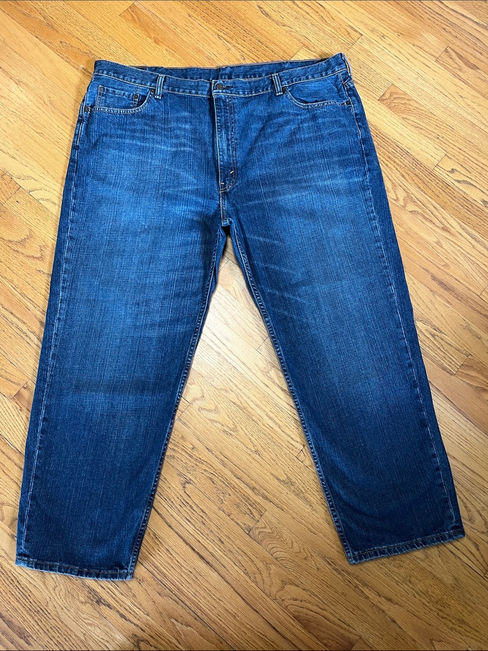 -Levi's 550 Dark Wash Relaxed 100% Cotton Made JUL/2016 Blue Jean W/46 L/29